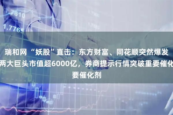 瑞和网 “妖股”直击：东方财富、同花顺突然爆发，两大巨头市值超6000亿，券商提示行情突破重要催化剂